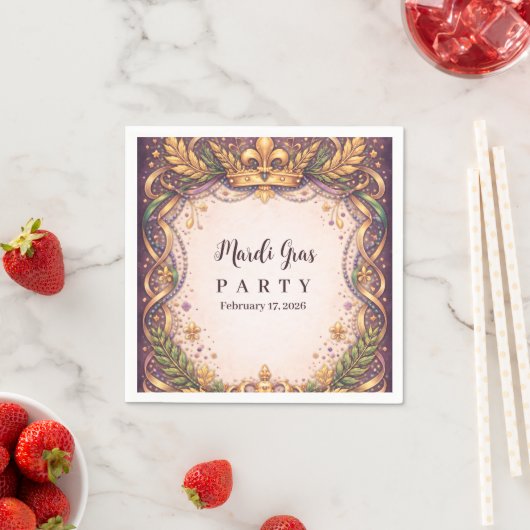 Regal Crown Fleur-de-Lis Mardi Gras Serviette (Beispiel)