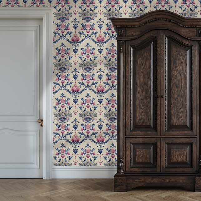 Regal Crown & Floral Tapete (Regal Crown & Floral Elegance Princesscore Wallpaper)