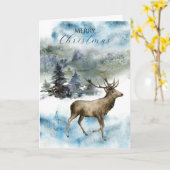 Regal Deal in einer Snowy Woodland Weihnachtskarte Karte (Gelbe Blume)