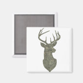 Regal Deer Silhouette Buck Trophy in Camouflage Magnet (Vorderseite/Rückseite)