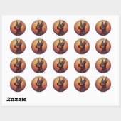 Regal Doberman Portrait Runder Aufkleber (Blatt)