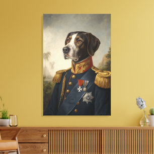 Regal Dog General Portrait Custom Digital Vintag Leinwanddruck