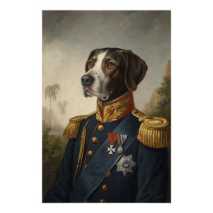 Regal Dog General Portrait Custom Digital Vintag Poster
