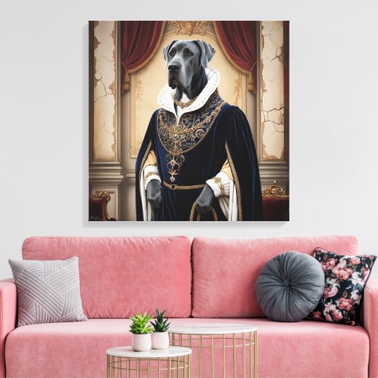 Regal Dog in der Renaissance-Attraktion - Digitale Leinwanddruck (Insitu (Wohnzimmer))