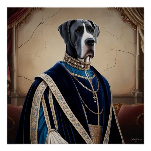 Regal Dog in der Renaissance-Attraktion - Digitale Poster (Vorderseite)