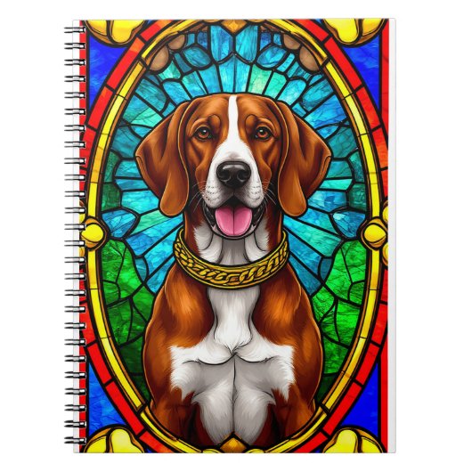 Regal Dog Portrait mit Lavish Gold Frame Notizblock (Vorderseite)