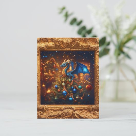 Regal Dragon Christmas Feiertagspostkarte (Stehend Vorderseite)