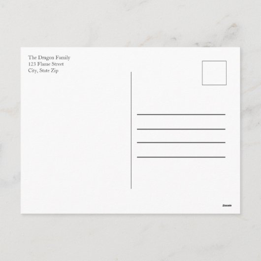 Regal Dragon Christmas Feiertagspostkarte (Rückseite)