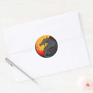 Regal Dragon Moon Sticker - Mythischer Power!