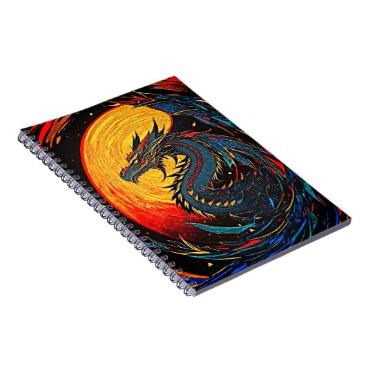 Regal Dragon Notebook mit Retro Vibes Notizblock (Rechte Seite)