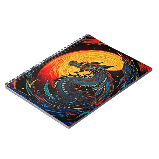 Regal Dragon Notebook mit Retro Vibes Notizblock (Linke Seite)