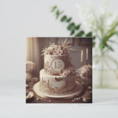 REGAL EDITABLE WEDD JAHRESKAKE EINLADUNG (Stehend Vorderseite)