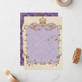 Regal Egrets, Wirbel & Damask - Vielen Dank Mitteilungskarte (Vorderseite/Rückseite Beispiel)