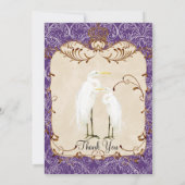 Regal Egrets, Wirbel & Damask - Vielen Dank Mitteilungskarte (Rückseite)