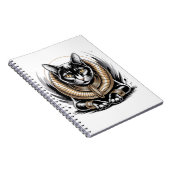 Regal Egyptian Black Cat Art Notizblock (Rechte Seite)