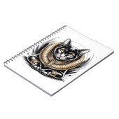 Regal Egyptian Black Cat Art Notizblock (Linke Seite)