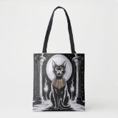 Regal Egyptian Black Cat Art Tasche (Vorderseite)