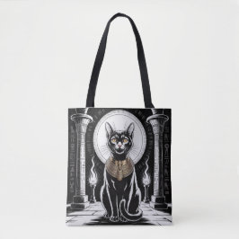 Regal Egyptian Black Cat Art Tasche