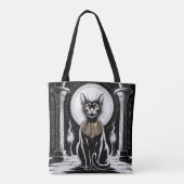 Regal Egyptian Black Cat Art Tasche (Rückseite)