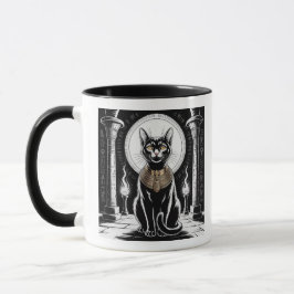 Regal Egyptian Black Cat Art Tasse
