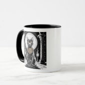 Regal Egyptian Black Cat Art Tasse (Vorderseite Links)