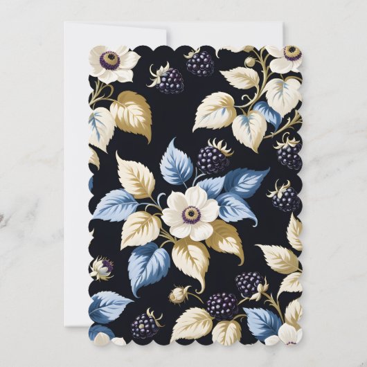 Regal Elegance BlackBerry & Blooms Brautparty Einladung (Rückseite)