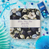Regal Elegance BlackBerry & Blooms Pappteller (Party)