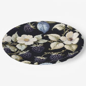 Regal Elegance BlackBerry & Blooms Pappteller (Schrägansicht)