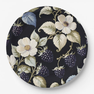 Regal Elegance BlackBerry & Blooms Pappteller