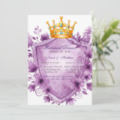 Regal Elegante Lila Wasserfarben Probe Abendessen Einladung (Stehend Vorderseite)