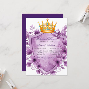 Regal Elegante Lila Wasserfarben Probe Abendessen Einladung