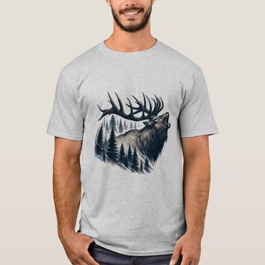 Regal Elk, Majestic Wildlife T-Shirt (Vorderseite)