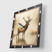 Regal Elk Misty Water Quadratische Wanduhr (Winkel)