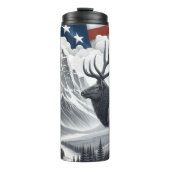 Regal Elk mit amerikanischem Stolz Thermosbecher (Vorderseite)