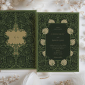 Regal Emerald Green Antique Gold Barock Hochzeit Einladung