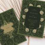 Regal Emerald Green Antique Gold Barock Hochzeit Einladung<br><div class="desc">Mit dieser eleganten Hochzeitseinladung, die mit einem aufwändigen barocken Design geschmückt ist, laden Sie Ihre Gäste zu einem Feiern ein. Der tiefgrüne Hintergrund des Waldes ist elegant kontrastiert mit goldenen Akanthus-Blätter und verziertem Rollstuhl und erinnert an die Pracht vergangener Zeiten. Die Vorderseite ist mit einem opulenten goldenen Rahmen für die...</div>