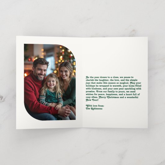 Regal Festive Hand Drawn Frohe Weihnachts-Foto (Innen Abgelegt)