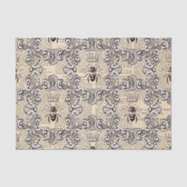 Regal Filigree Queen Bee auf Vintager Zeitung Seidenpapier
