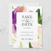 Regal Floral Blooms Save the Date Ankündigung (Vorderseite)