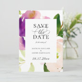 Regal Floral Blooms Save the Date Ankündigung (Stehend Vorderseite)