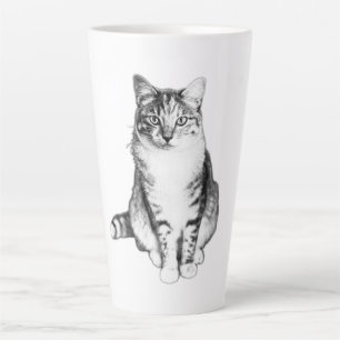 Regal Front-Facing Tabby Cat Ink Art Tasse