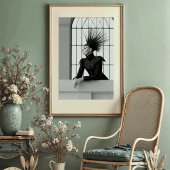 Regal Gaze: Monochrome Mode in Avantgarde Poster