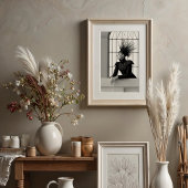 Regal Gaze: Monochrome Mode in Avantgarde Poster