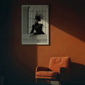 Regal Gaze: Monochrome Mode in Avantgarde Poster