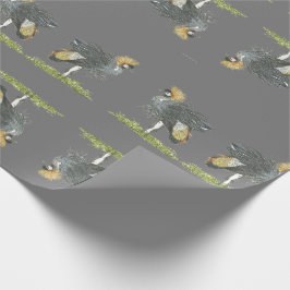 Regal gefährdete graue Krane Geschenkpapier