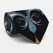 Regal Geometry - negro, gris, verde, oro Krawatte (Gerollt)