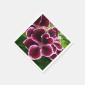 Regal Geranium Flowers Elegant Maroon Floral Lugga Serviette (Ecke)