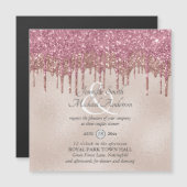 Regal GLITZER Dripping COUPLES SHOWER Ampersand Magnetkarte (Vorne/Hinten)