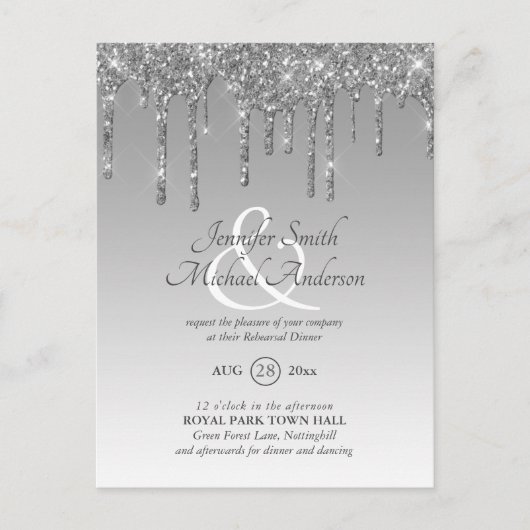 Regal GLITZER Dripping PROBE DINNER Ampersand Postkarte (Vorderseite)