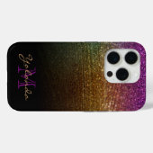 Regal-Glitzer-Fade & Monogramm Case-Mate iPhone Hülle (Rückseite (Horizontal))